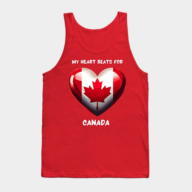 My Heart Beats For Canada Flag Tank Top by Graceful Designs